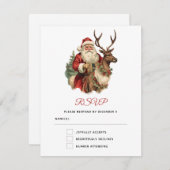 Vintager Weihnachtsmann Reitstall RSVP Karte (Vorne/Hinten)