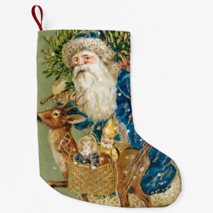 Vintager Weihnachtsmann, Retro Kleiner Weihnachtsstrumpf