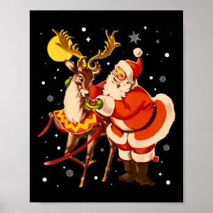 Vintager Weihnachtsmann-Retro-Retro-Weihnachtsfest Poster