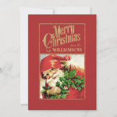 Vintager Weihnachtsmann Retro Weihnachtskarte Feiertagskarte (Vorderseite)