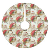 Vintager Weihnachtsmann Roter Weihnachtsbaumrock Polyester Weihnachtsbaumdecke (Vorderseite)
