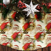 Vintager Weihnachtsmann Roter Weihnachtsbaumrock Polyester Weihnachtsbaumdecke
