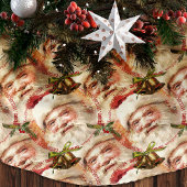 Vintager Weihnachtsmann Roter Weihnachtsbaumrock Polyester Weihnachtsbaumdecke