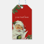 Vintager Weihnachtsmann Rotes Weihnachtsfest Party Geschenkanhänger (Vorderseite)