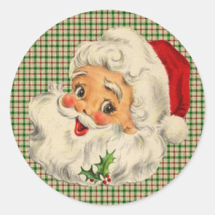 Vintager Weihnachtsmann Runder Aufkleber