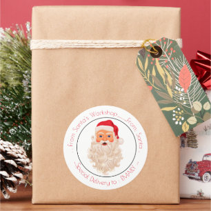 Vintager Weihnachtsmann Runder Aufkleber