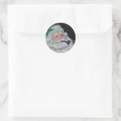 Vintager Weihnachtsmann Runder Aufkleber (Tasche)