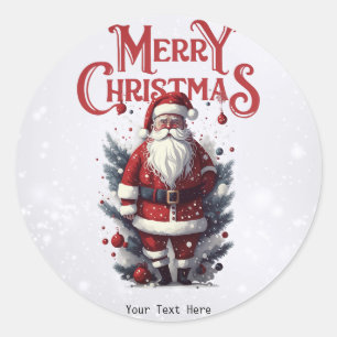 Vintager Weihnachtsmann Runder Aufkleber