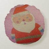 Vintager Weihnachtsmann Rundes Kissen (Vorderseite)