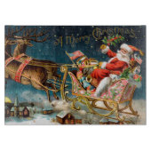 Vintager Weihnachtsmann Schneidebrett (Vorderseite)