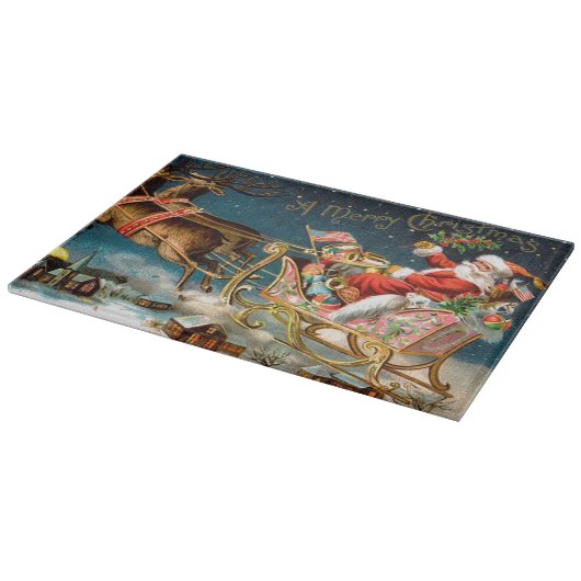 Vintager Weihnachtsmann Schneidebrett (Ecke)