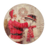 Vintager Weihnachtsmann Schneidebrett (Vorderseite)