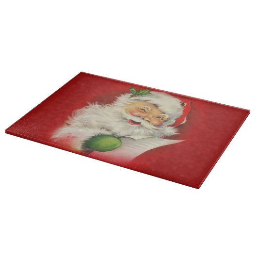 Vintager Weihnachtsmann Schneidebrett (Ecke)