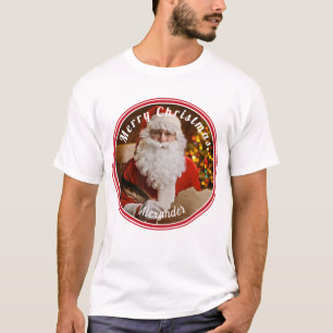 Vintager Weihnachtsmann schreibt Weihnachtsbaum T-Shirt