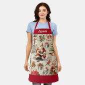 Vintager Weihnachtsmann Schürze (Getragen)