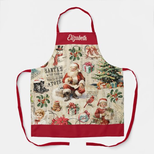 Vintager Weihnachtsmann Schürze (Vorderseite)