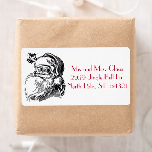 Vintager Weihnachtsmann Schwarz-weiß (Insitu)