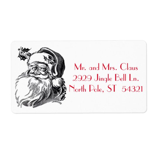 Vintager Weihnachtsmann Schwarz-weiß (Vorne)