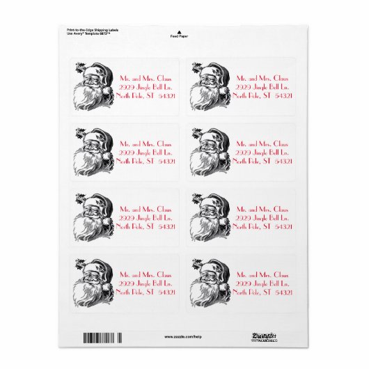 Vintager Weihnachtsmann Schwarz-weiß (Vorne)