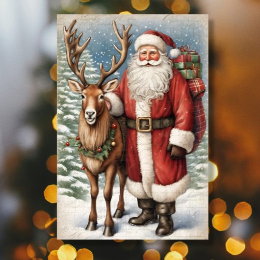 Vintager Weihnachtsmann Seidenpapier