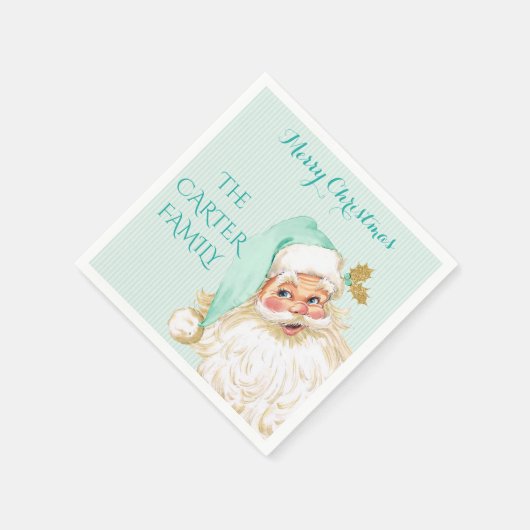 Vintager Weihnachtsmann Serviette (Ecke)