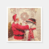Vintager Weihnachtsmann Serviette (Vorderseite)