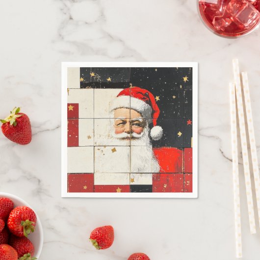 Vintager Weihnachtsmann Serviette (Beispiel)