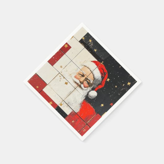 Vintager Weihnachtsmann Serviette (Ecke)