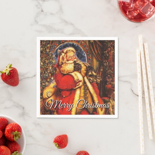 Vintager Weihnachtsmann Serviette (Beispiel)