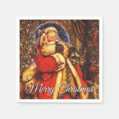 Vintager Weihnachtsmann Serviette (Vorderseite)