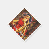 Vintager Weihnachtsmann Serviette (Ecke)