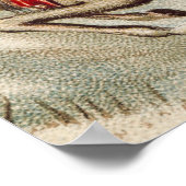 Vintager Weihnachtsmann Sleigh Rentier Poster (Ecke)