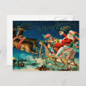 Vintager Weihnachtsmann Sleigh Weihnachten (Vorne/Hinten)