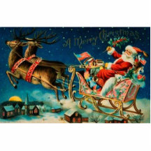 Vintager Weihnachtsmann Sleigh Weihnachten