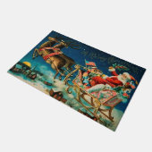 Vintager Weihnachtsmann Sleigh Weihnachten Fußmatte (Schrägansicht)