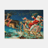 Vintager Weihnachtsmann Sleigh Weihnachten Fußmatte (Vorderseite)
