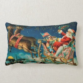 Vintager Weihnachtsmann Sleigh Weihnachten Lendenkissen