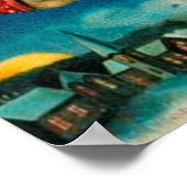 Vintager Weihnachtsmann Sleigh Weihnachten Poster (Ecke)