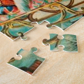 Vintager Weihnachtsmann Sleigh Weihnachten Puzzle (Seite)