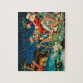 Vintager Weihnachtsmann Sleigh Weihnachten Puzzle (Vertikal)