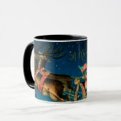 Vintager Weihnachtsmann Sleigh Weihnachten Tasse (Vorderseite Links)