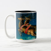 Vintager Weihnachtsmann Sleigh Weihnachten Zweifarbige Tasse (Links)