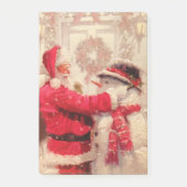 Vintager Weihnachtsmann Snowman Weihnachten Post-it Klebezettel (Vorderseite)