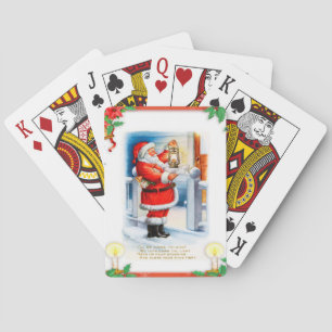 Vintager Weihnachtsmann Spielkarten