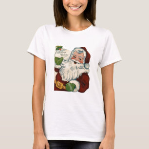 Vintager Weihnachtsmann stellen Geschenke T-Shirt
