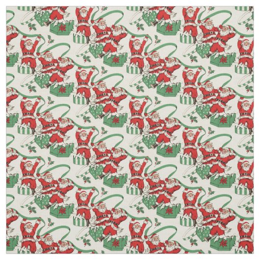 Vintager Weihnachtsmann Stoff (Muster)