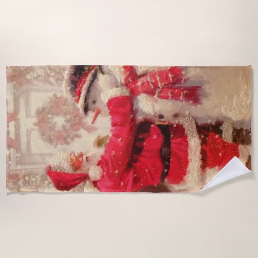 Vintager Weihnachtsmann Strandtuch (Vorderseite)