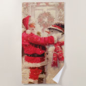 Vintager Weihnachtsmann Strandtuch (Vorderseite)
