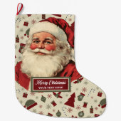 Vintager Weihnachtsmann Strumpf Classic Großer Weihnachtsstrumpf (Vorderseite)