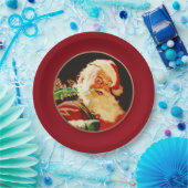 Vintager Weihnachtsmann-Teller Pappteller (Party)